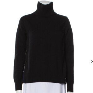 Sacai Wool Turtleneck Sweater with Pleats in the back